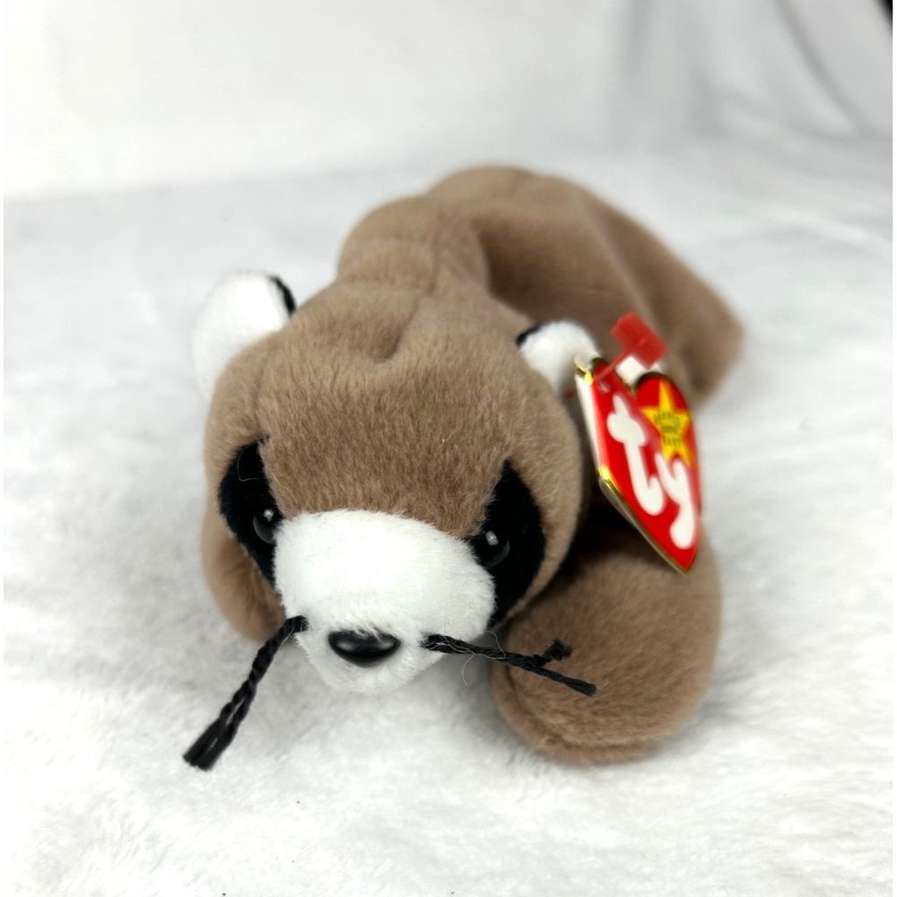 Ty Beenie Baby RARE! RINGO The RACOON 1995 RETIRED Date of Birth July 14, 1995 P